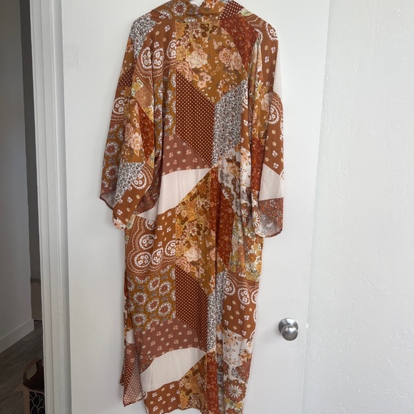 SPELL Cha Cha Maxi Robe Kimono Duster in Brown Sugar - Size S-M - NWT - Picture 4 of 10
